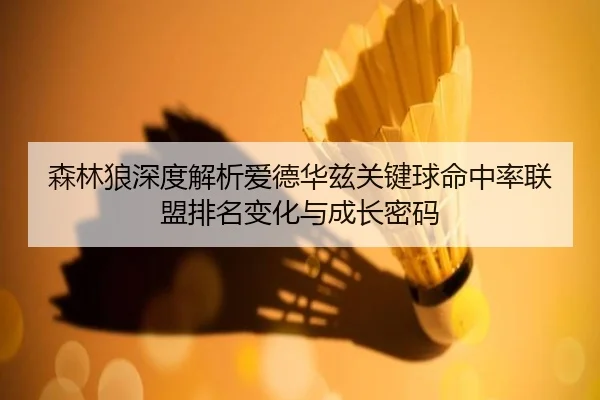 森林狼深度解析爱德华兹关键球命中率联盟排名变化与成长密码